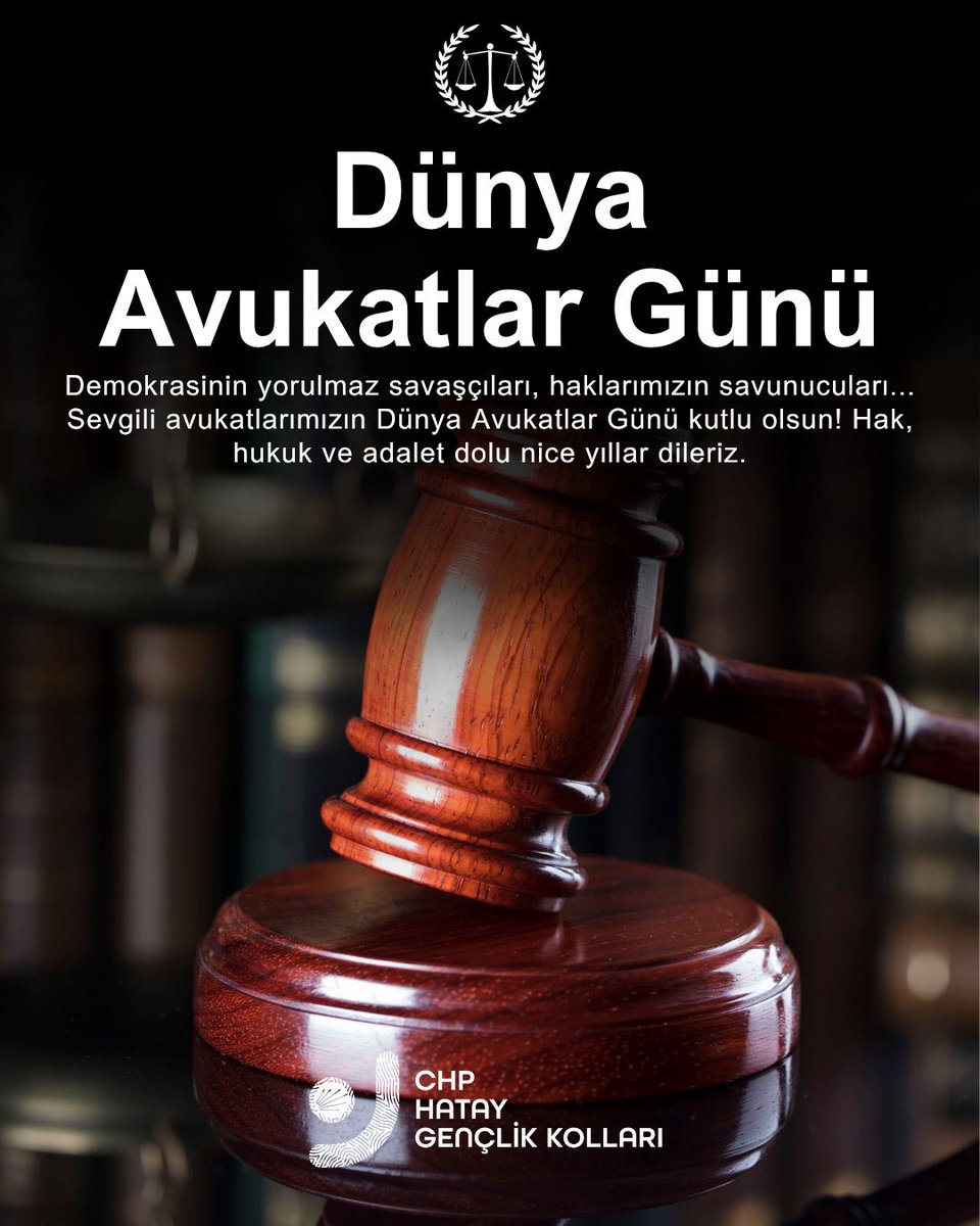 Hukukun gücünü temsil eden, adaletin sesi olan tüm avukatlarımızın emeğine saygıyla… Savunduğunuz her hak, verdiğiniz her mücadele toplumun teminatıdır.