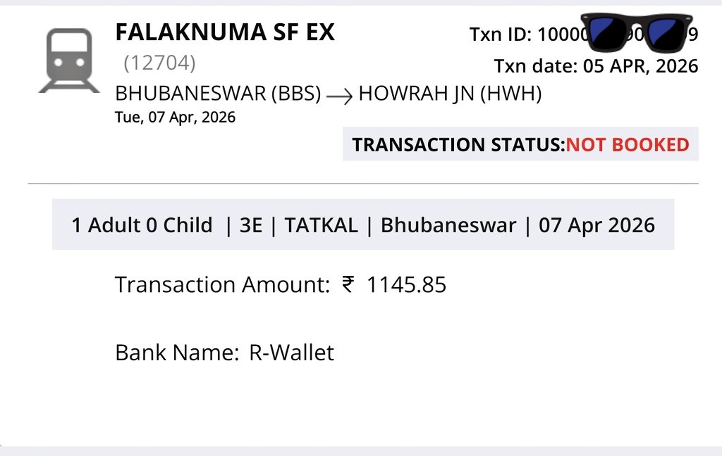 7xRish's tweet photo. Such a waste app RailOne Is.
I tried booking tatkal ticket today from RailOne app, my money got deducted but I didn't get any sort of tickets and not even my transaction was showing anywhere.
Refund my money now
@EastCoastRail @WesternRly @RailwaySeva @RailMinIndia @IRCTCofficial https://t.co/B4FsutakY9