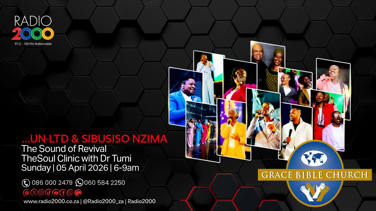 Radio2000_ZA's tweet photo. #TheSoulClinic with Dr Tumi | 🎶 …UN-LTD & Sibusiso Nzima bringing you The Sound of Revival 💫 This is more than music… don't miss out 🩷#WeeklyReset #YourSoulMatters #Radio2000
@RealDrTumi
@GBC_intl https://t.co/COHAubKZO7