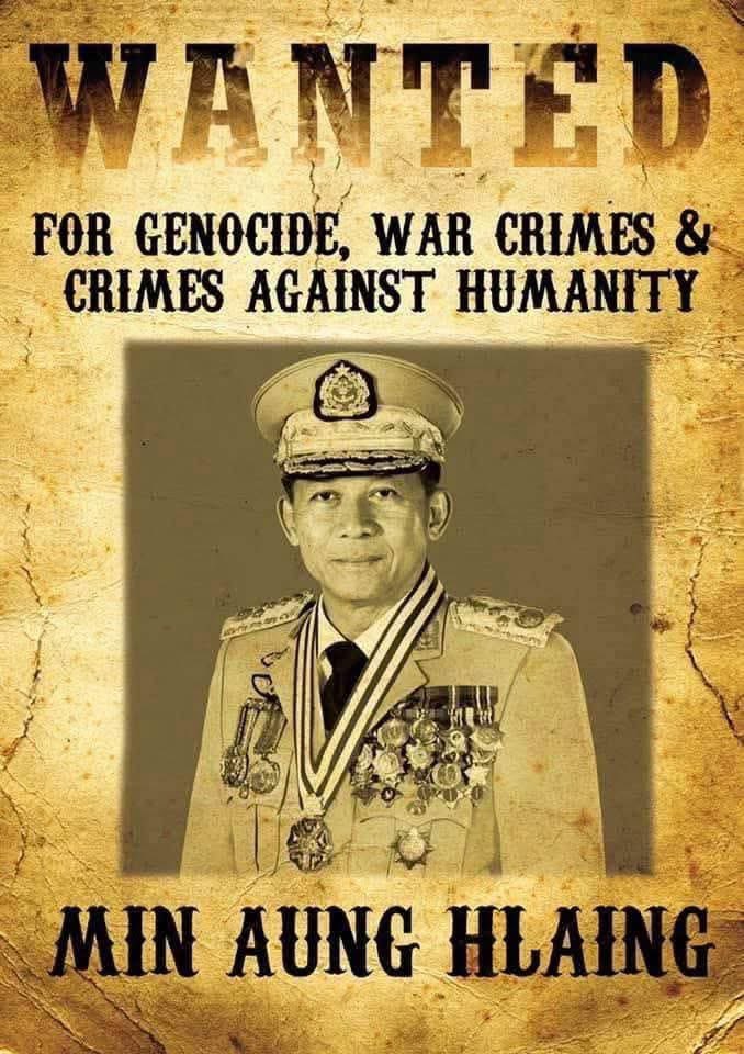 Fake election, puppet parliament. Myanmar’s new “President,” General Min Aung Hlaing, is a fugitive from international justice.