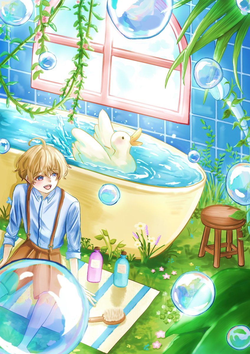 Hohsi_noki's tweet photo. 🛁🪿🫧
#oc #イラスト https://t.co/kW8Z48deO5