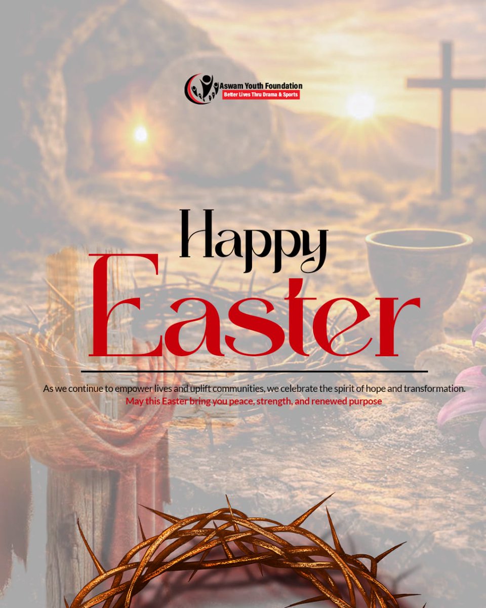 improvetheyouth's tweet photo. HAPPY EASTER! 
"He is Risen!" 
As we empower lives and transform communities, may this Easter bring you peace, strength and renewed purpose. 

ASWAM Youth Foundation
#HappyEaster #HeIsRisen #Easter2026 #ASWAMYouthFoundation #Hope #Renewal https://t.co/vxzLkm2kyn