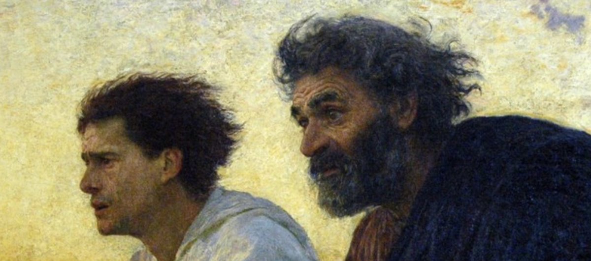 matteomatzuzzi's tweet photo. "Correvano insieme tutti e due, ma l'altro discepolo corse più veloce di Pietro e giunse per primo al sepolcro. Si chinò, ma non entrò. Giunse intanto anche Simon Pietro ed entrò. Allora entrò anche l'altro discepolo, e vide e credette".

Buona Pasqua! https://t.co/Q6gUmrWX2d