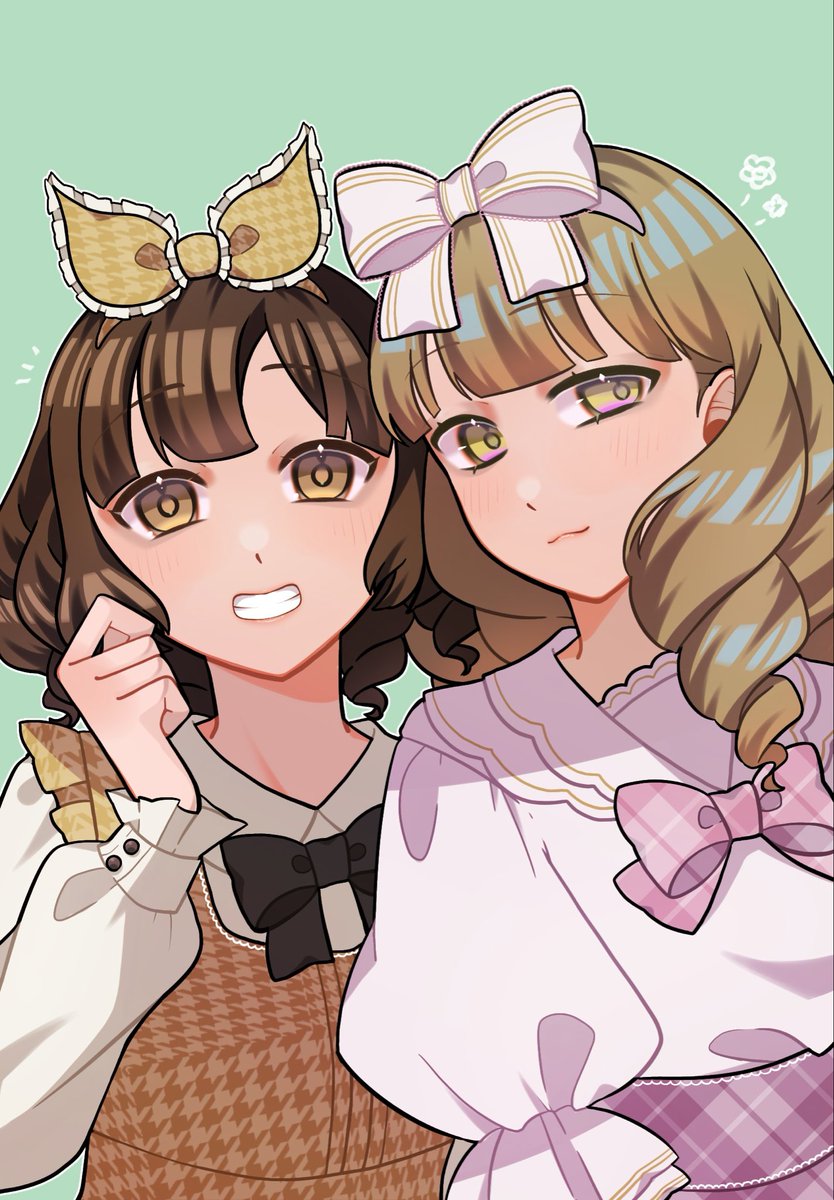 Crow_228J's tweet photo. エマ&amp;ジェシカ。

桜が咲いたと思った頃には葉桜でした。
#人狼ジャッジメントイラスト https://t.co/SIyBOM1zNR