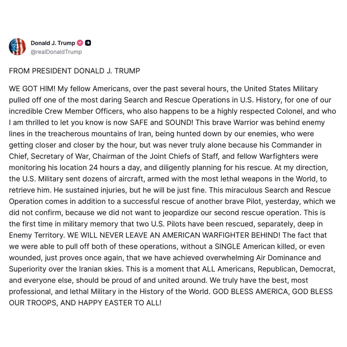 BMooreSenate's tweet image. Grateful tonight.

Prayers answered as one of our own is brought home safe. Thank you to our brave service members and to President @realDonaldTrump  for strong leadership.

God bless our troops and God bless America. 🇺🇸

#PrayersAnswered #SupportOurTroops #GodBlessAmerica @potus