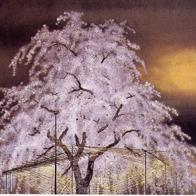 "a corrupt world 
 in its latter days... 
 but cherry blossoms!"  Issa Kobayashi 

 (images: Yoshitoshi Tsukioka / Matazo Kayama)