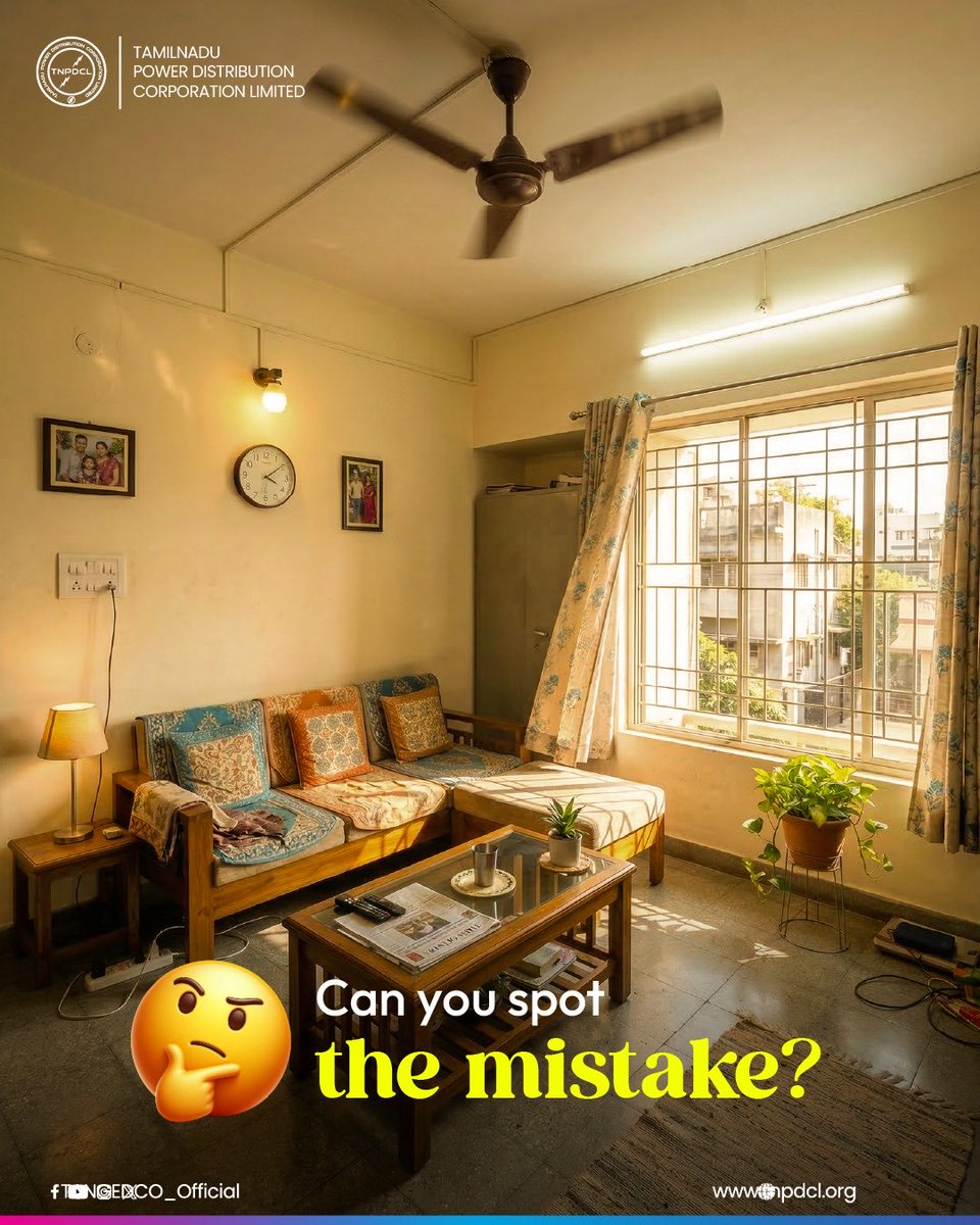 TANGEDCO_Offcl's tweet image. Sunlight is FREE… so why pay for light? ☀️💡👀
Use it wisely and save your hard-earned money too 💸

#SaveElectricity #EnergyConservation #SmartLiving #GoGreenIndia #SwitchOff