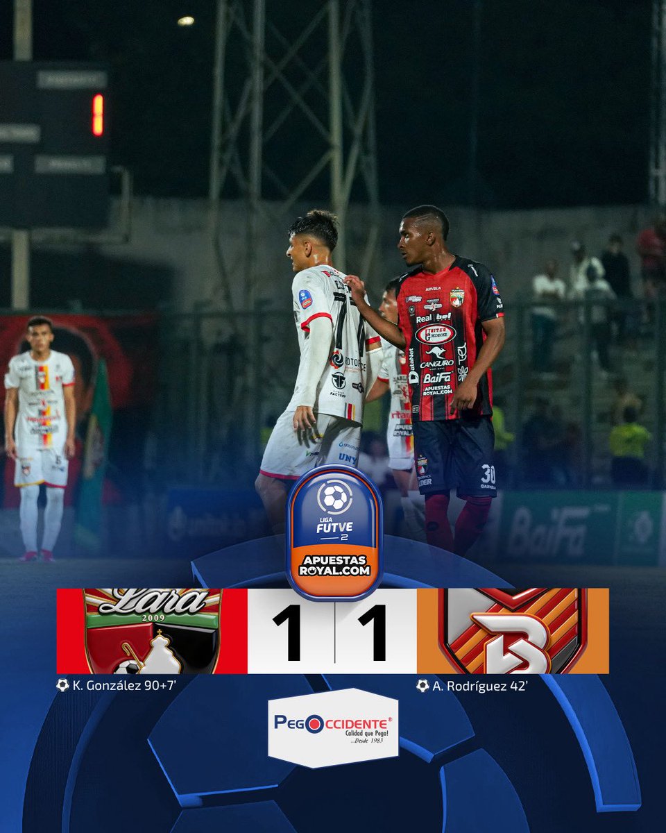 LigaFUTVE2's tweet photo. 🤩 • Aron Rodríguez le daba la ventaja a Barquisimeto sobre el final del PT, pero Keny González rescató un punto para el @DeportivoLara en la última del partido 

👀 • Barquisimeto estira su invicto a seis partidos y se mantiene como líder del Grupo Centro-Occidental https://t.co/qn4JxKCvLV