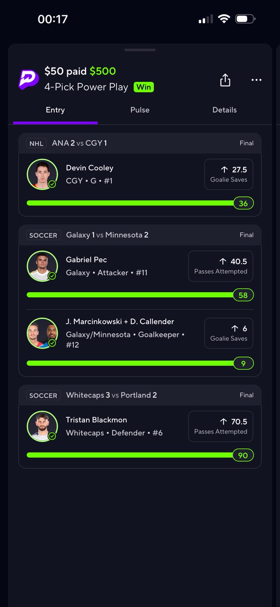 Cashhh in cords🔥✅

#prizepickswinning #prizepicks #Gambling𝕏 #MLS #nhl