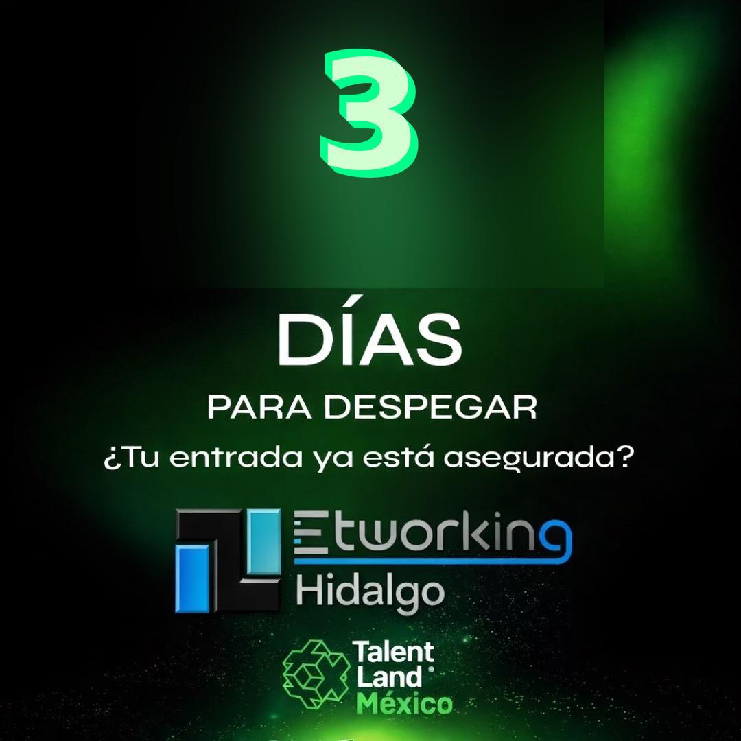networkinghgo's tweet photo. 🚀 FALTAN 3 DÍAS
Nos vamos como comunidad Networking Hidalgo a Talent Land México 2026 🔥

Si eres emprendedor, empresario o quieres crecer en tecnología y negocios…
👉 este evento te puede cambiar el rumbo

🎟️ Aún tenemos boletos disponibles
Viaja con nosotros

#TalentLand https://t.co/OI31TbtVL9