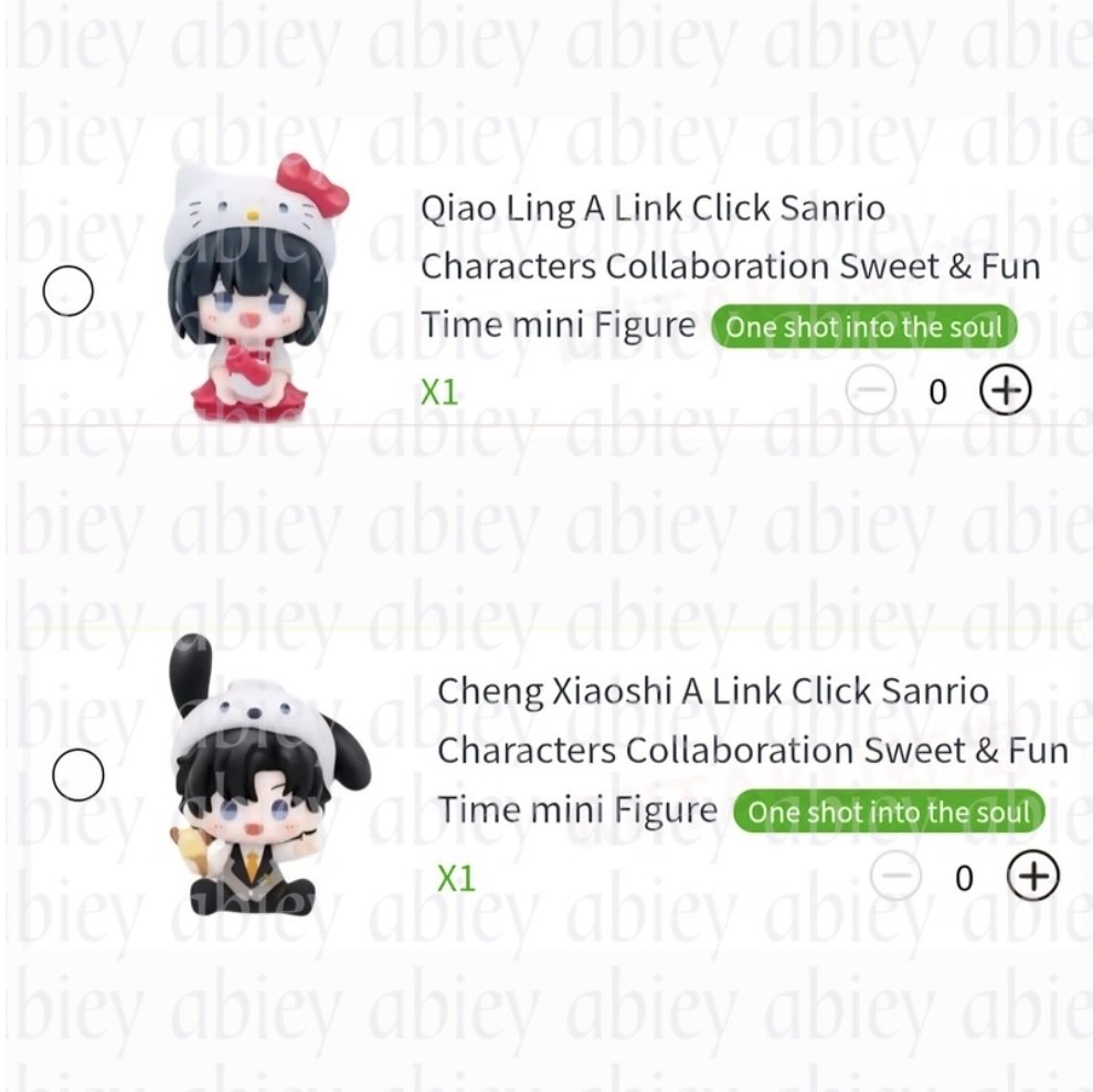 PRE-ORDER 
link click x sanrio mini figure

price on alt
can tingi but must take both to proceed
50% dp to secure | rembal once onhand
ETA: mid to end of April

mod: jnt &amp; lbc
mop: gc@sh &amp; marib@nk
loc: tarlac

shiguang dailiren cheng xiaoshi qiao ling collab merch wts lfb ph