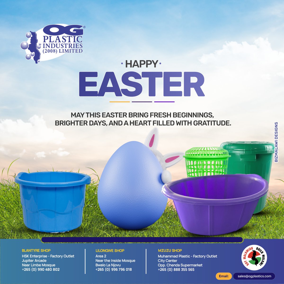 og_malawi's tweet image. Happy Easter kwa onse amene amakumbukira tsikuli🐣🌸
Ife kuno ku OG Plastics, timakunyadilani ma bwana athu. Mukhale ndi tsiku komanso Holiday yopambana.
#Easter2026 #OGPlastics #HomeEssentials #Malawi