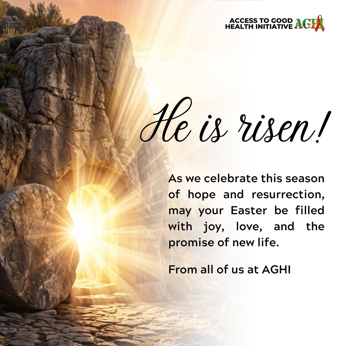 He is risen! Today, we celebrate hope, renewal, and the victory of life over death. May this Easter fill your hearts with joy, peace, and endless blessings.
.
.
#eastersunday 
#jesuschrist 
#aghinigeria 
#renewal 
#hope