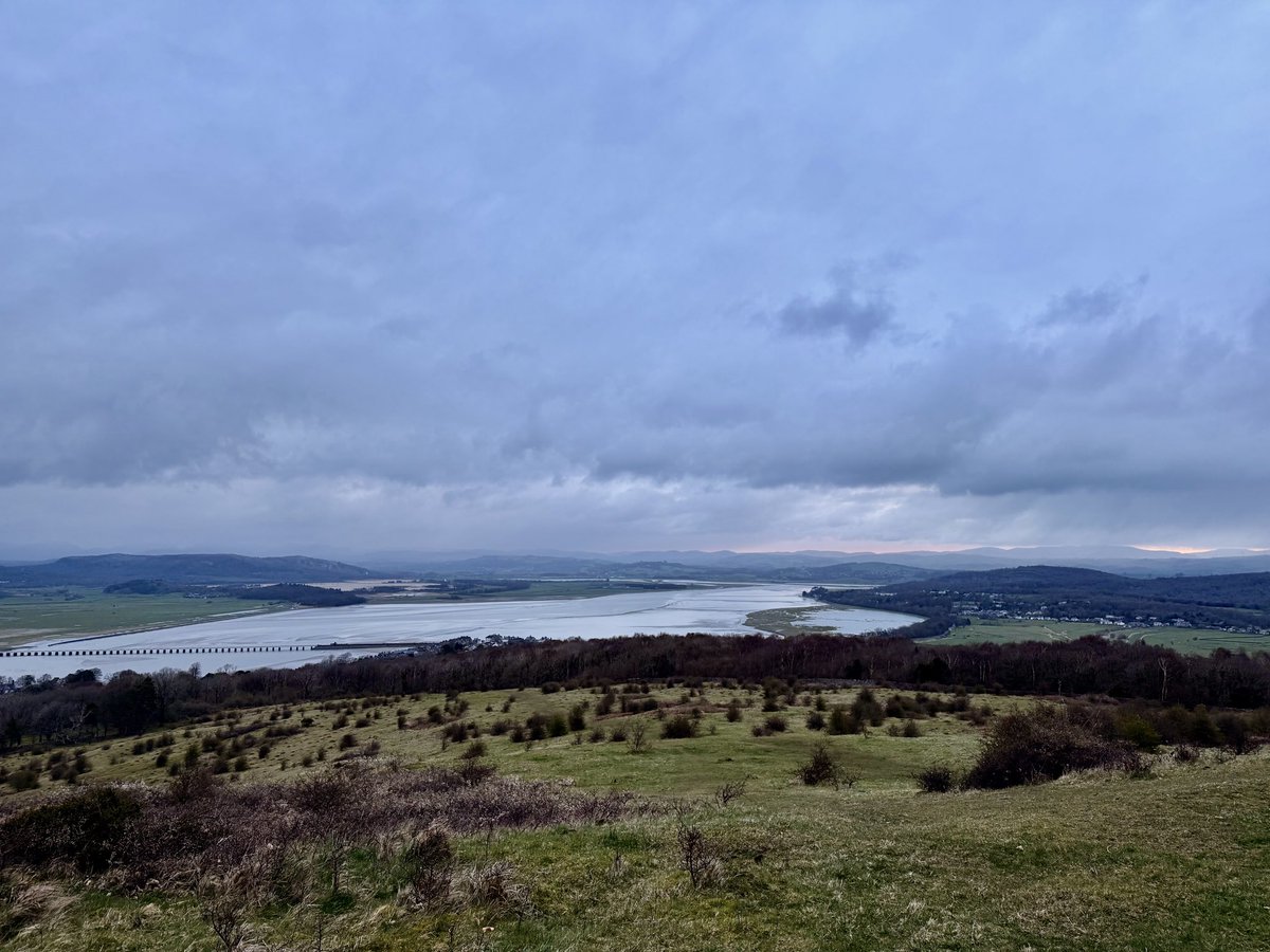 The light of #EasterDay shining, dimly but defiantly, upon the horizon from
Arnside Knott this morning. 

#Alleluia! 

‘the impossible union
Of spheres of existence is actual,
Here the past and future
Are conquered, and reconciled’.

(T.S. Eliot, ‘The Dry Salvages’)