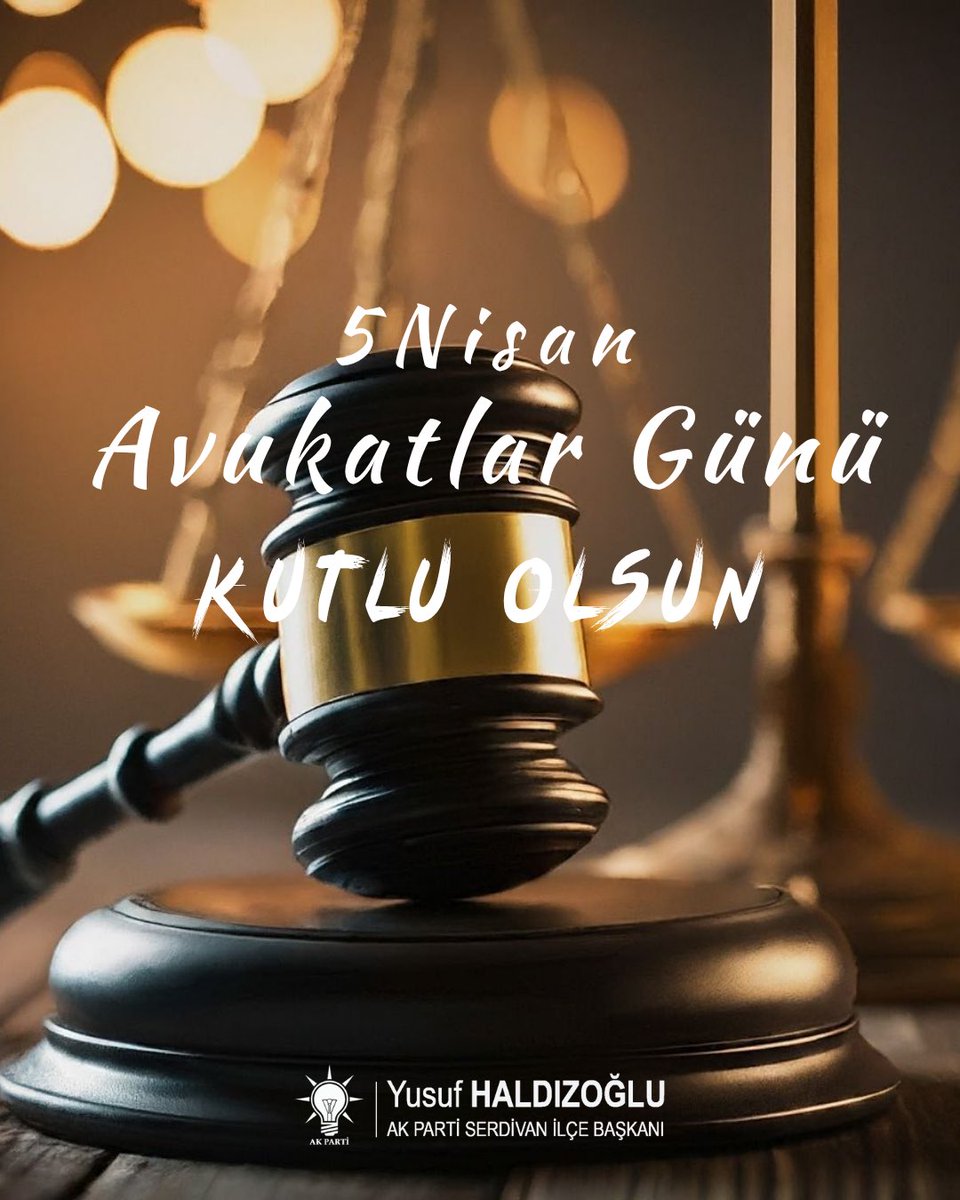 akpartiserdivan's tweet photo. 5 Nisan Avukatlar Günü Kutlu Olsun ⚖️ https://t.co/XNP5NwqwiX