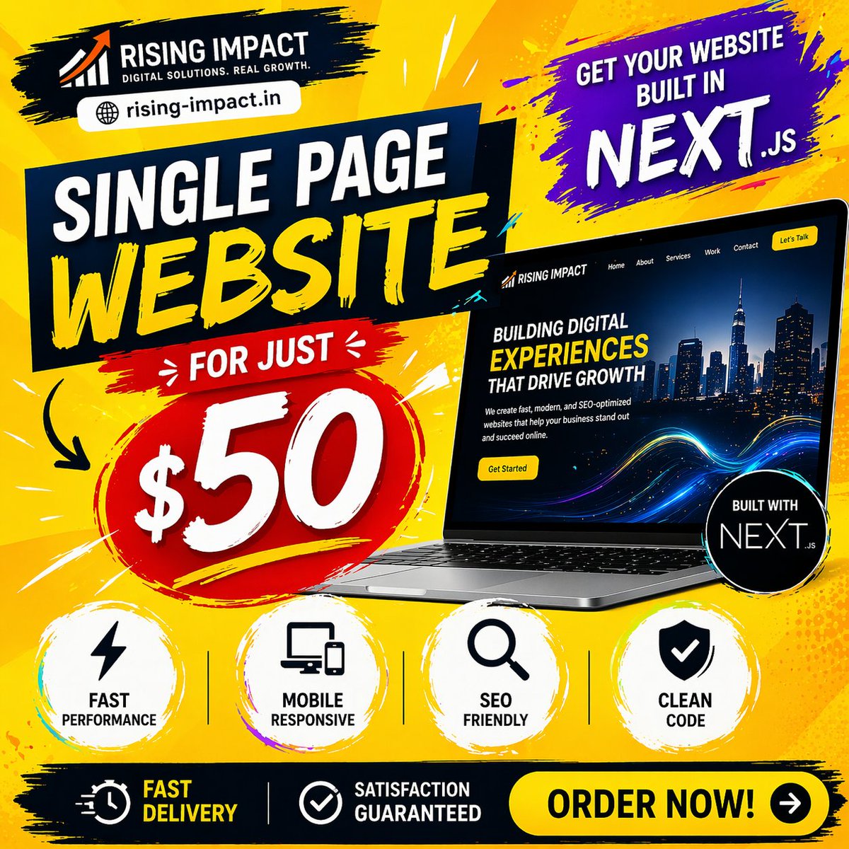 Risingimpacta's tweet photo. Start your online presence with a modern, high-performance website built using Next.js and React — the same technologies used by top tech startups.
https://t.co/Uj4cc5WpJv https://t.co/XJFNZwXZ9e
