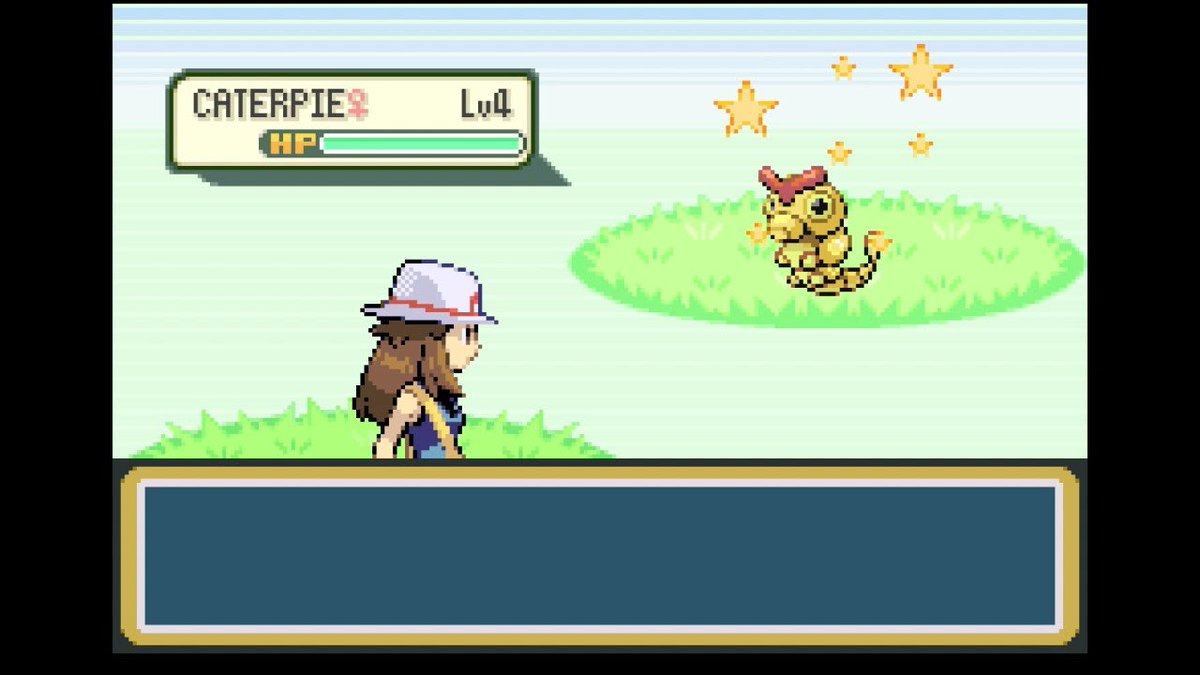 Cynical6_'s tweet photo. It’s an Easter miracle. Shiny✨Caterpie✨after 17,859 random encounters in LeafGreen! I can finally leave this forsaken forest and get the running shoes! She’s Jolly nature just like me.🥹⭐️ https://t.co/U3fDZcD72W