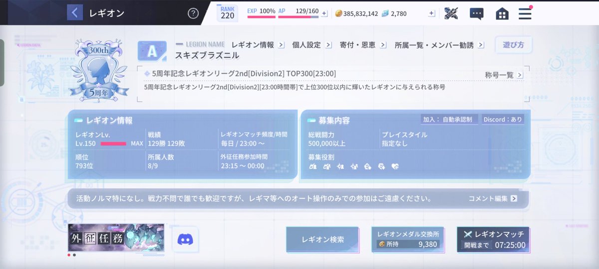 XF5U's tweet photo. 23時帯・Div2中堅くらいですが、戦闘力・役割不問、VCなし、ノルマなし
レギオン検索で「スキズブラズニル」か、おれのID( 61338202873 )より参照下さい
レギオン未経験者もベテランもお気軽にどうぞ

#ラスバレ
#レギオンメンバー募集 https://t.co/ixLDBHE3qI