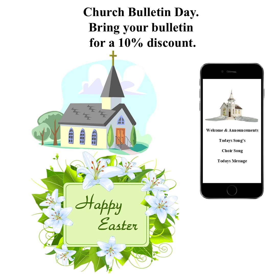 Good Morning Concord. Happy Easter. Bring you Church Bulletin or show your Church Bulletin App on your smartphone for a 10% discount.  #PapaRobbs #IceCream #Playground #ConcordNC #PapaRobbsParadiseIce
