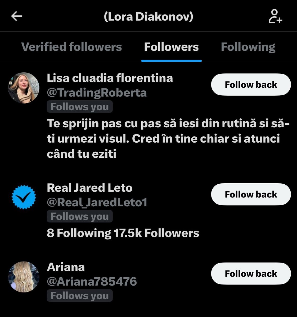 Lora_Diakonov's tweet image. When fake Jared Leto accounts 
follow me: I really don’t like nor trust the real #JaredLeto anymore. He knows why. Dealing with his online harassment, smear campaign, and being targeted by him and his fans is a valid reason why I’m upset. 
#NarcissisticAbuse 
#SettingBoundaries