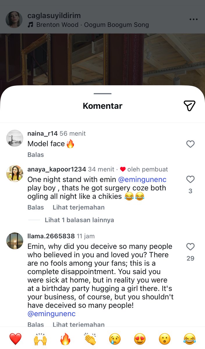 rudiria67's tweet image. It has been confirmed with Cagla that the woman other than Emin is her and she liked one of the fans' comments in her comments column #arafta #emingunec @emingunenc_ #emsu 
His girlfriend can't wait to go public and stop the lies
