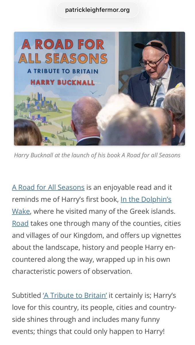 HarryBucknall's tweet photo. “Harry’s love for this country shines through…” #ARoadForAllSeasons Thank you @proverbs6to10 #PatrickLeighFermorBlog https://t.co/yECLjZX6DZ