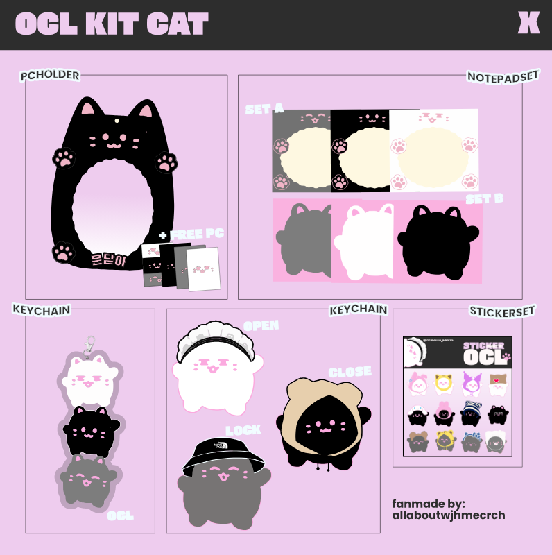 HELP RT [WTS LFB PH]   

OCL CAT KIT by allaboutwjhmerch 

- 15 each from order will be donate to our drivers
- pre-order

Form: forms.gle/eSnvZYezNH4Nfi…

#MINITEEN_OCL