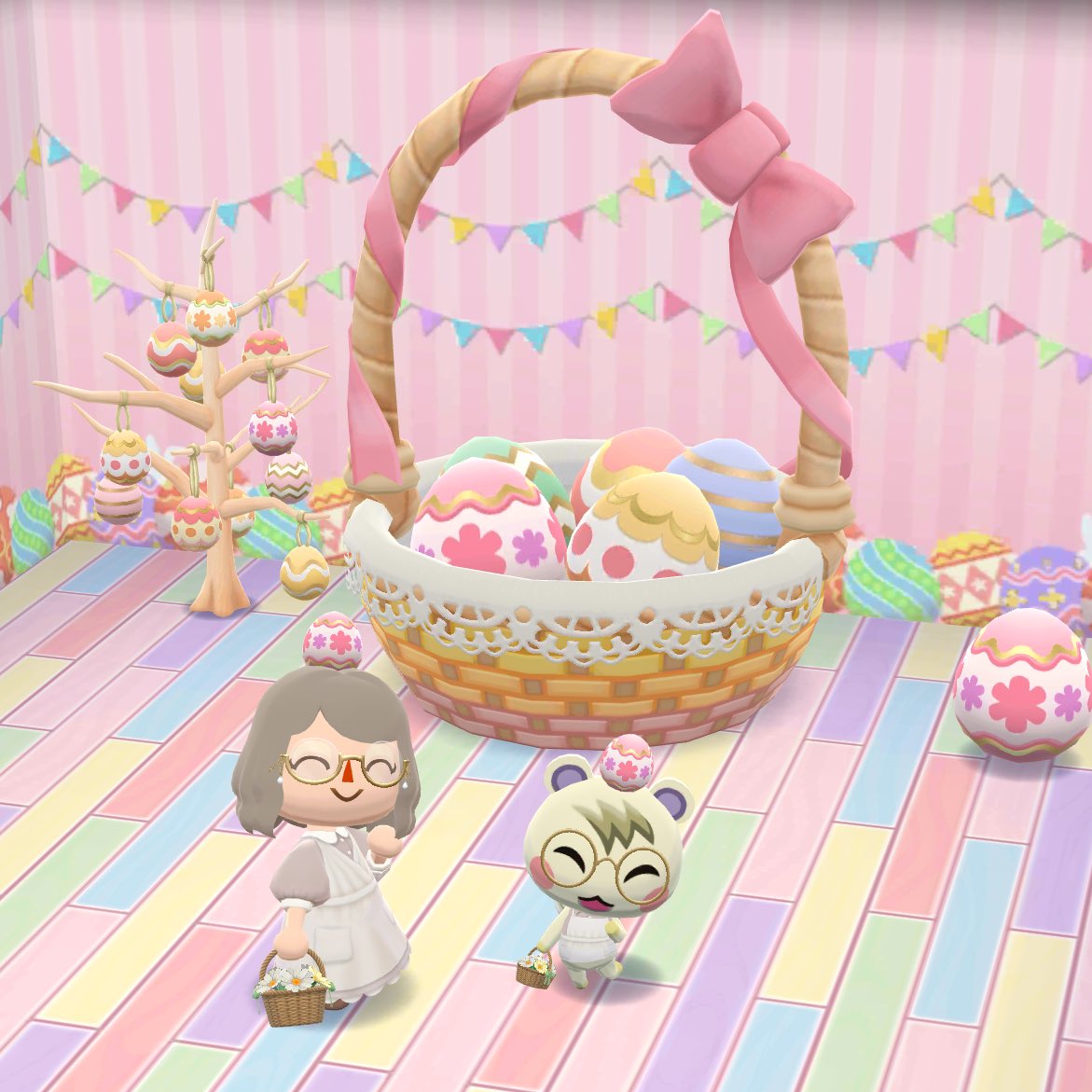 pot_mori's tweet photo. Happy Easter🐿️🥚🖌️🎨

🐿️ イースターの飾り付けをたのしんでいるよ！

#ポケ森
#ポケ森ニンドリ
#ポケ森写真部 https://t.co/oDc2QrDXdM