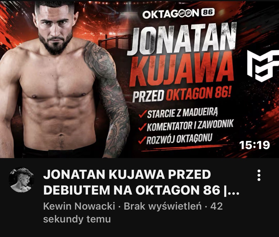 Rozmowa z Jonatanem Kujawą przed jego debiutem dla <a href="/OktagonOfficial/">OKTAGON</a> już na kanale, link w komentarzu!🙌🏻