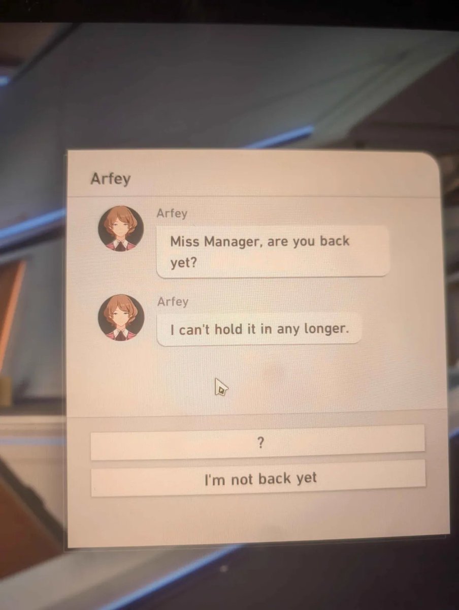 InternetLancer's tweet photo. The duality of English phrases. Poor Arfey gonna have an accident? 🤭

I'm too pee-brained to handle such HSR moments calmly, hehe https://t.co/5vbIKSb4A3