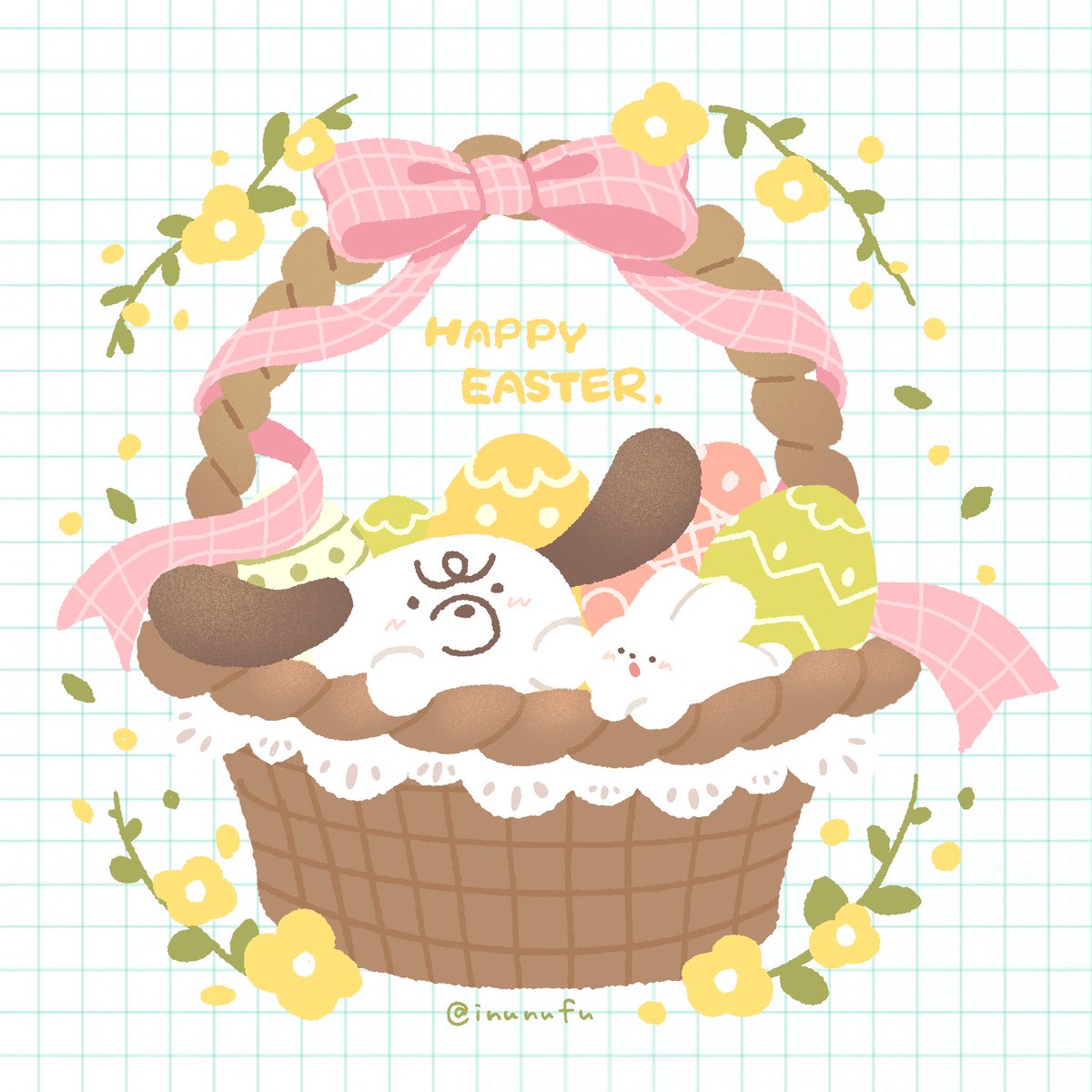 inunufu's tweet photo. Happy Easter🌷🥚🐰

#イースター
#ゆるいイラスト #illustration https://t.co/je4hQW2Z1O