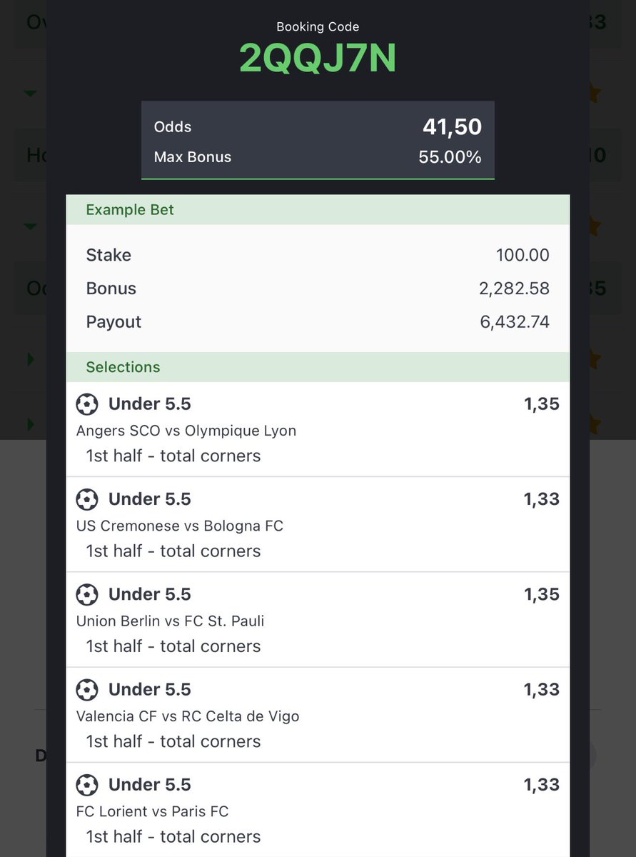 MissPeees's tweet photo. 1st half corners on SportyBet 🔥

Code 2QQJ7N https://t.co/JxiMbcTGkg