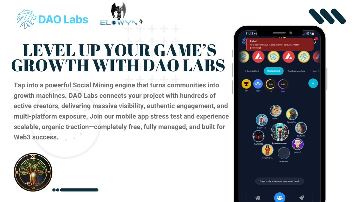 AyobamiJacob123's tweet image. 🎮 Attention Web3 Gaming Giants 

We’re calling on @Earthwisegames 

What if your game could tap into a ready army of creators, promoters &amp;amp; on-chain users… ALL at once?

Let’s talk about something BIG 
@somi_thecat | @TheDAOLabs
#Web3Gaming #GameFi #CryptoGaming