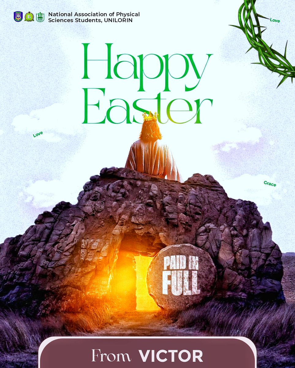 goodluckvictou's tweet photo. Happy Easter🎉🎈
May this season remind you of hope, new beginnings, and the strength to keep growing. Wishing you joy, success, and a heart full of peace. ☺️✨

#UNILORIN #Easter 
#5aprile2026 https://t.co/tufVshj4IL