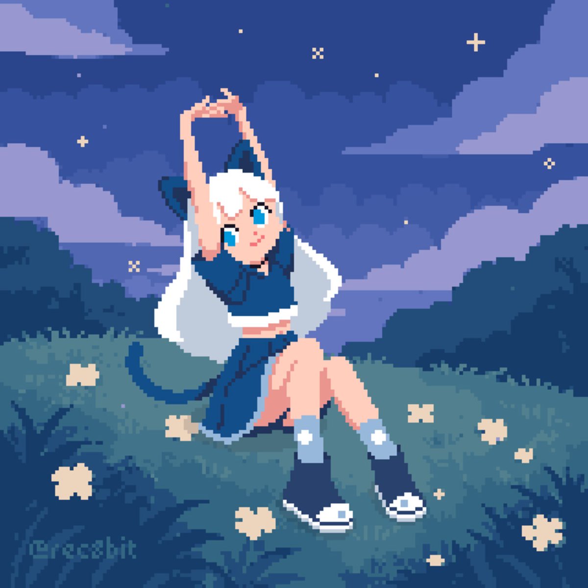 🌃夜風を浴びて / In the Night Breeze

#心露あーと
#pixelart