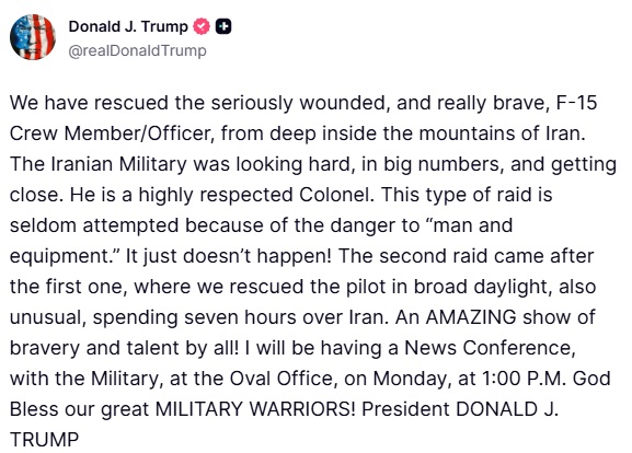 Commentary Donald J. Trump Posts From Truth Social tweet media