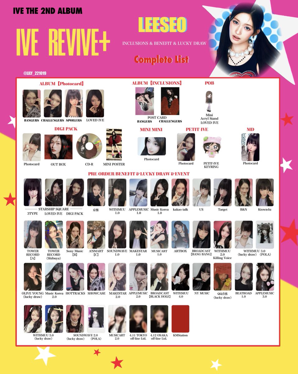 IVE【REVIVE+】 封入&特典 トレカ 一覧 🩷💫 Photocard List ver.7