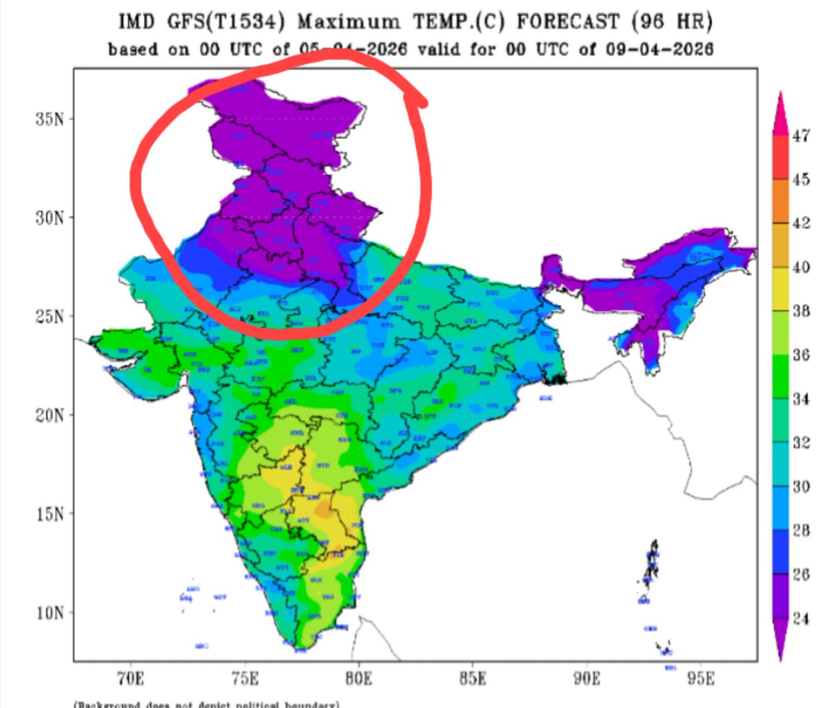 tan_5989's tweet image. #DelhiRains #WD #Coldspell

Wow😳🤯

Look at those Maximum Temperatures over North India around 7-8th in the Wake of an Upcoming Intense Western Disturbance🥶

You are looking at Temperature Anomalies which are an Enormous 10c+ Below Average📉

Rains, Snow, Hail on Cards🌧️❄️⛈️⚡
