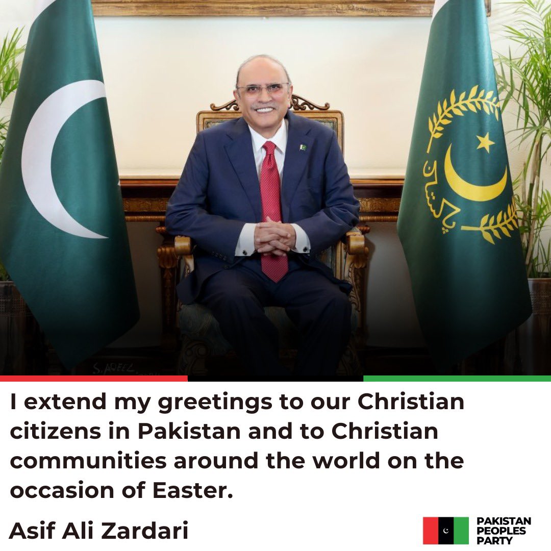MediaCellPPP's tweet photo. President @AAliZardari's message on the occasion of Easter.

 #HappyEaster

Read More: https://t.co/7tDe4E3ZRT https://t.co/SVmyO1zFpt