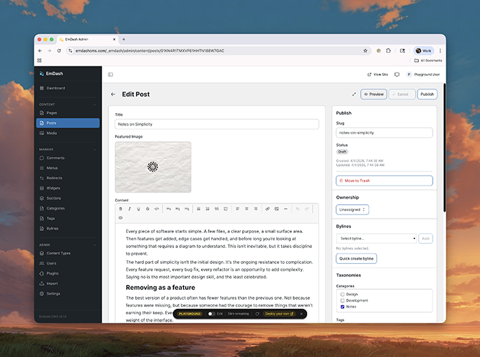 modifyth's tweet photo. Cloudflare ประกาศเปิดตัว EmDash แพลตฟอร์ม CMS ทางเลือกใหม่ หวังแทนที่ WordPress ชูจุดเด่น Serverless และความปลอดภัย https://t.co/FAo1VBBfru https://t.co/zJkfVMWc4v