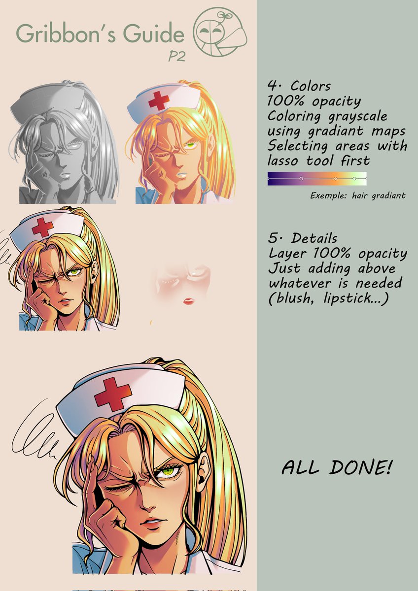 Im_Gribbon's tweet photo. Art style guide (grayscale and gradiant maps)

#DigitalArt #Tuto #Grayscale #GradiantMaps https://t.co/JhbMAO7jAQ