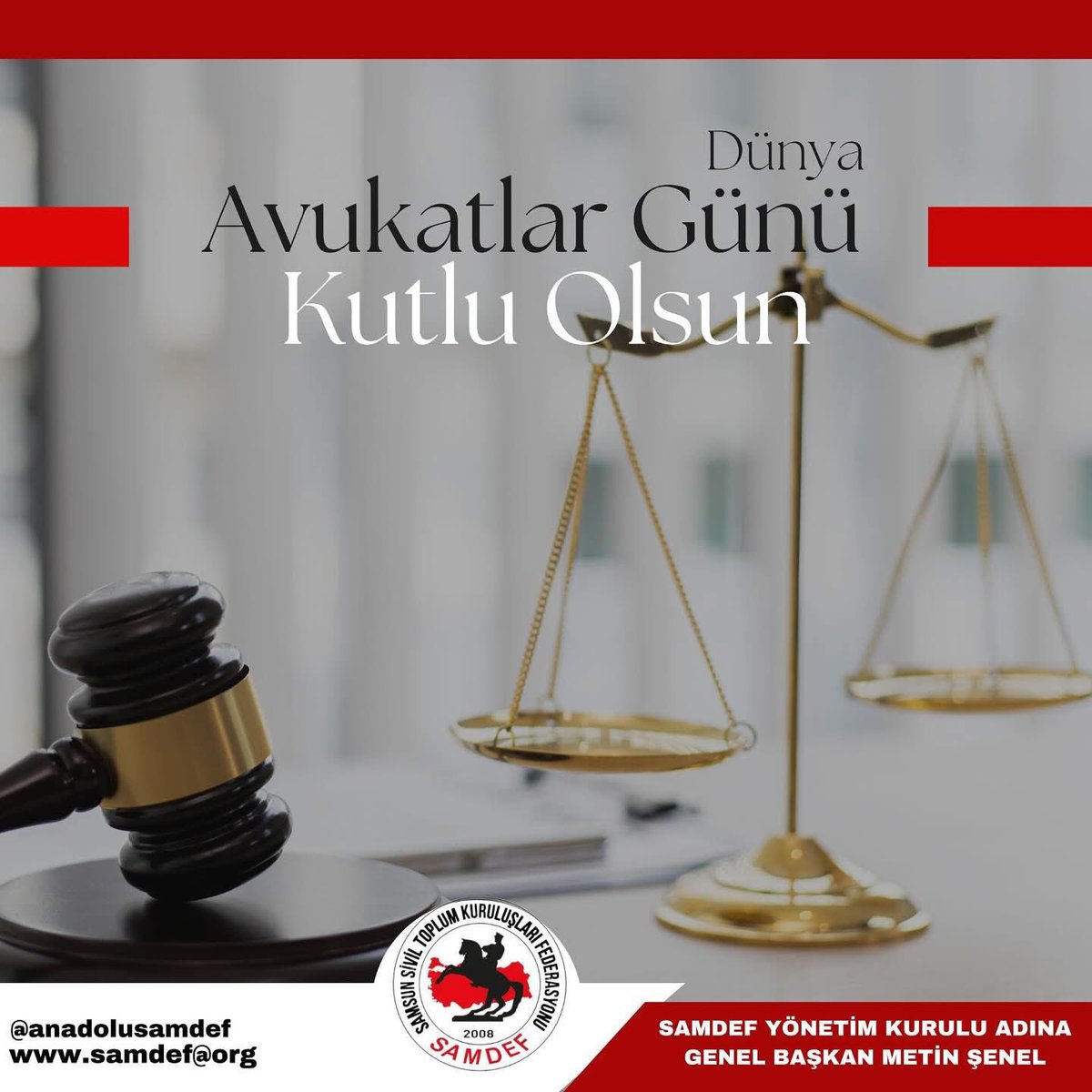 Adalet duygusundan ayrılmadan avukatlık mesleğini liyakatıyla icra eden tüm avukat arkadaşlarımızın 5 Nisan Avukatlar gününü kutlarım.

#5NisanAvukatlarGünü 
#samdef #samkon