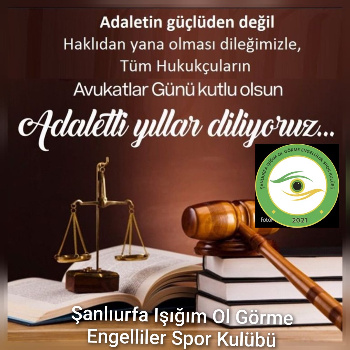 Adalatin güçlden yana değil,
Haklıdan yana olması dileğimizle ,
Tüm Hukukçuların Avukatlar Günü Kutlu olsun.

#adalet #doğrukarar #haklıolanınyanındaolmak
#güçlünündeğilhaklınınyanındaolmak