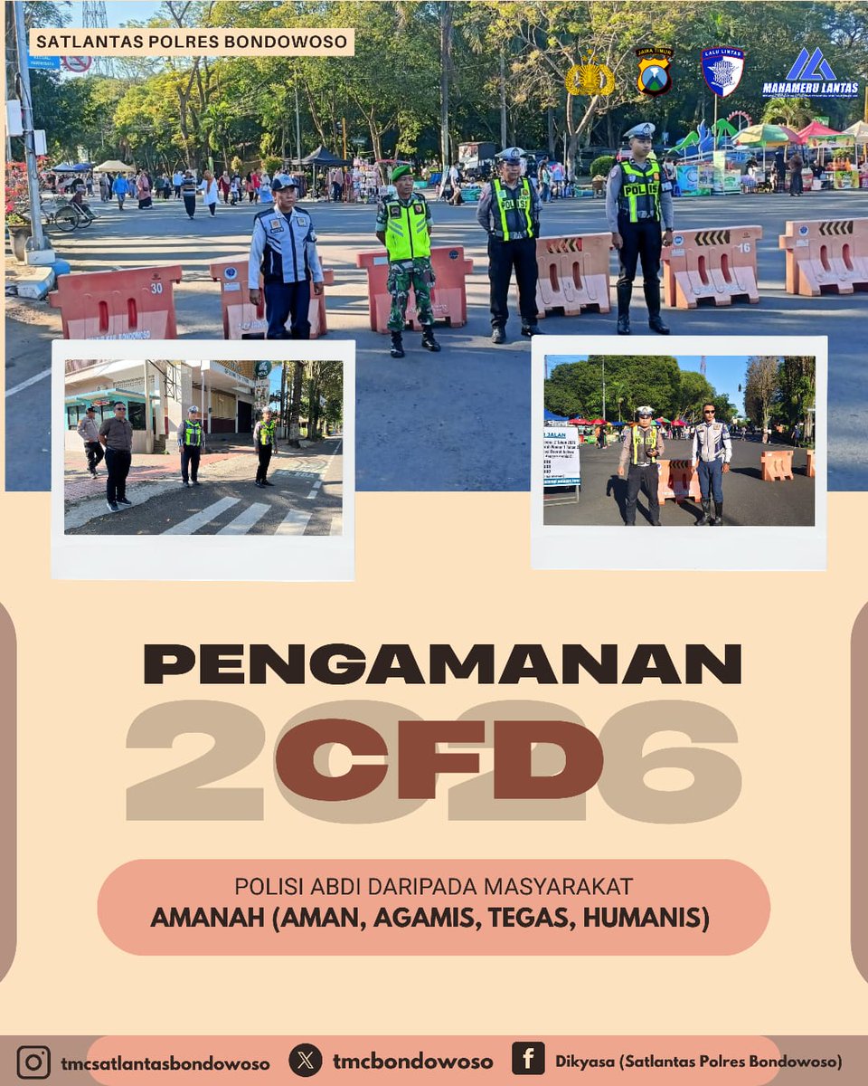 tmcbondowoso's tweet image. Anggota Satlantas Polres Bondowoso melaksanakan pengamanan dan pengaturan arus lalin Car Free Day Alun-alun Bondowoso
#polisi #ditlantaspoldajatim 
#humaspoldajatim 
#poldajatim 
#bondowoso 
#polresbondowoso 
#humasbondowoso