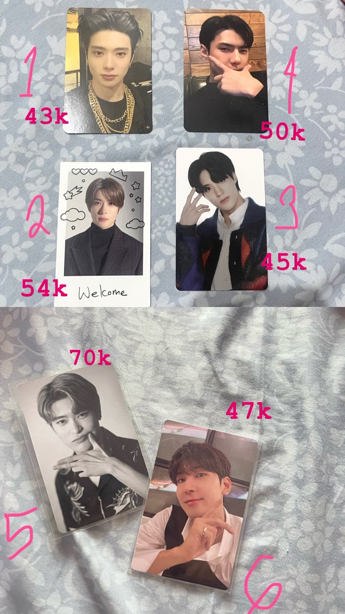 maloveeo's tweet photo. WTS // Want To Sell Photocard nct, exo, dan svt 
- pc nya jaehyun, jeno, sehun, &amp; wonwoo
- harga udh include semua ya
- bisa dm klo mau liat condi nya https://t.co/t87AikB00g