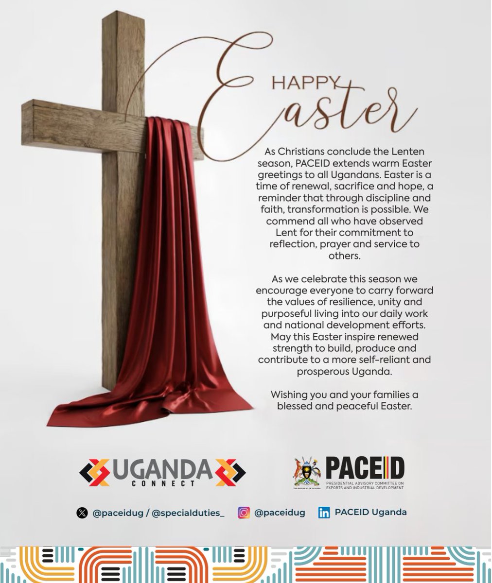 Easter is a time of renewal, sacrifice, and hope, a reminder that through discipline and faith, transformation is possible. 

Wishing you and your families a blessed and peaceful Easter.