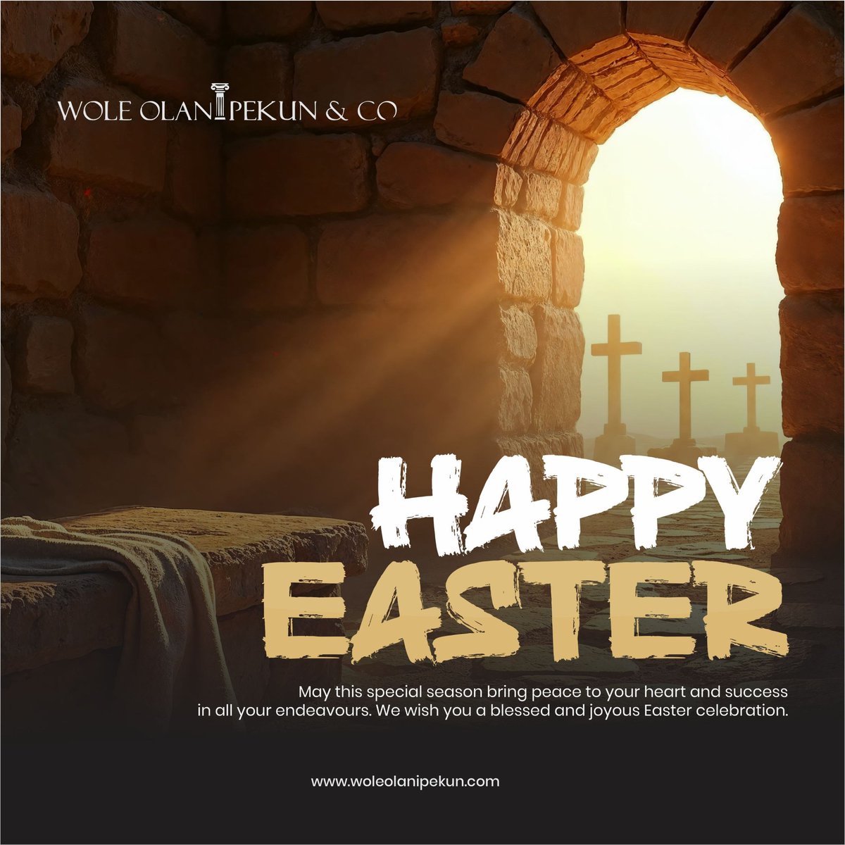 WOCLegal's tweet photo. May this special season bring peace to your heart and success in all your endeavors.

 From all of us at WOC, we wish you a blessed and joyous Easter celebration. ✝️

#Easter
#Eastercelebration
#WoleOlanipekunandco https://t.co/zExmHqgN1y