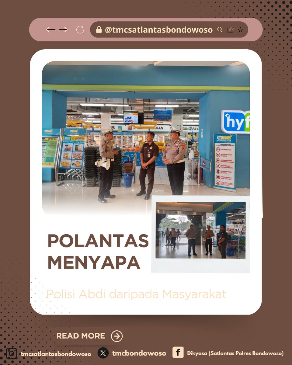 tmcbondowoso's tweet image. Polantas Menyapa Security City Plaza Bondowoso dengan memberikan himbauan tertib berlalulintas guna mencegah terjadinya Laka Lantas
#polisi #ditlantaspoldajatim 
#humaspoldajatim 
#poldajatim 
#bondowoso 
#polresbondowoso 
#humasbondowoso
