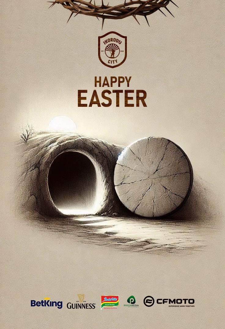 IkoroduCityFC's tweet photo. Happy Easter fam.

We wish you all a happy celebration 

#OgaBoys [] #WeAreIkoroduCityFC https://t.co/51IqHhftnx