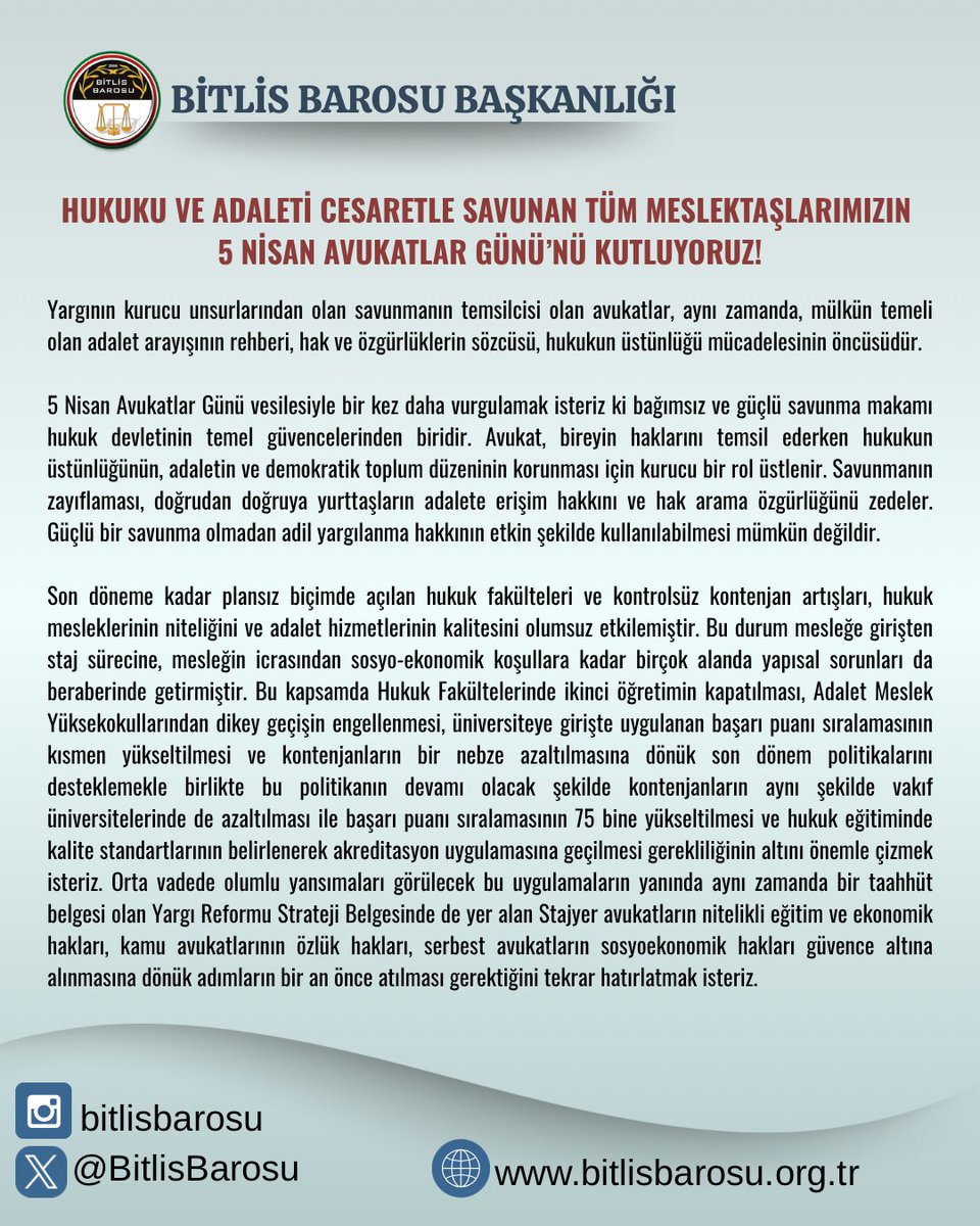 BİTLİS BAROSU tweet media
